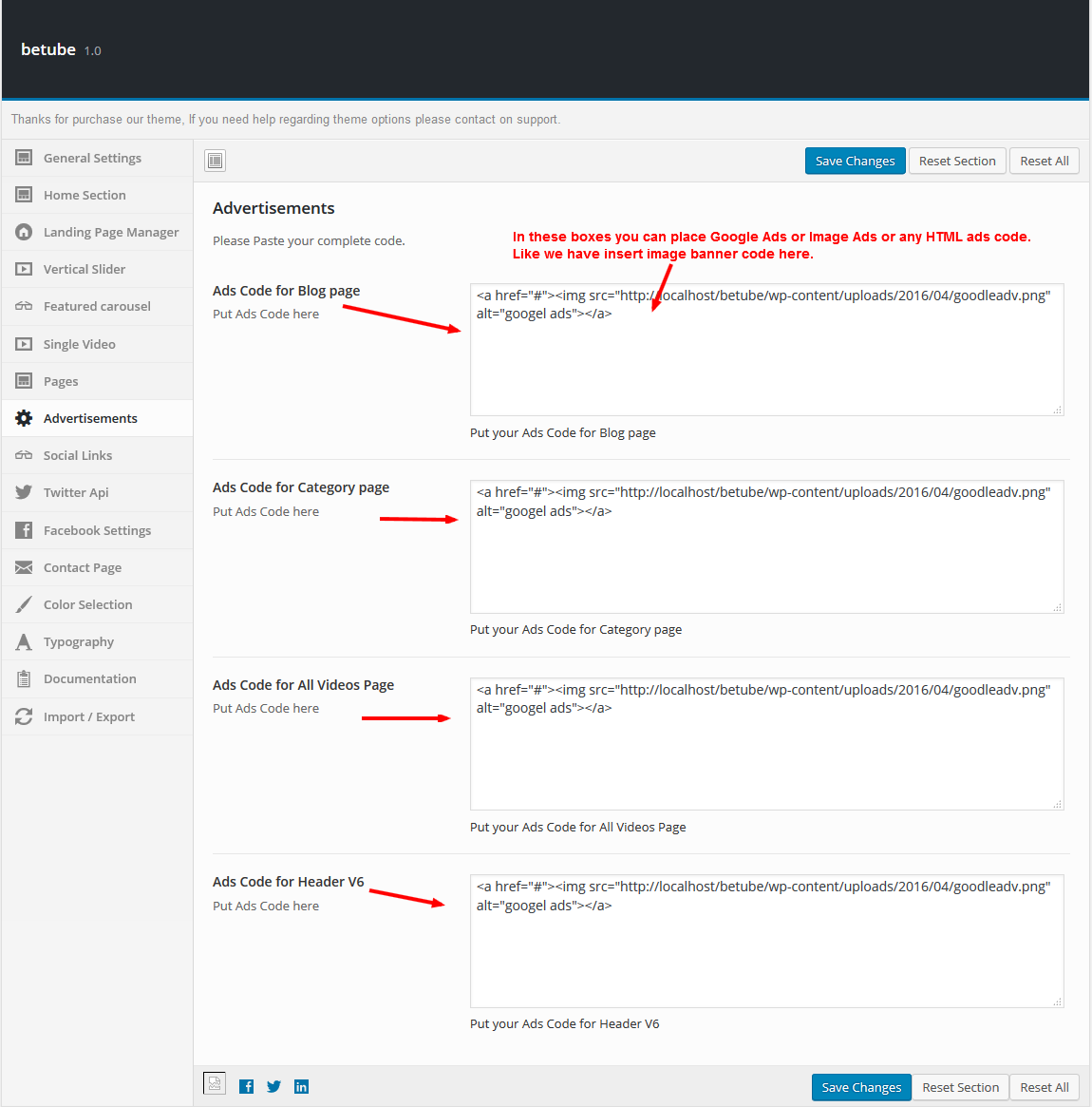 betube single video settings